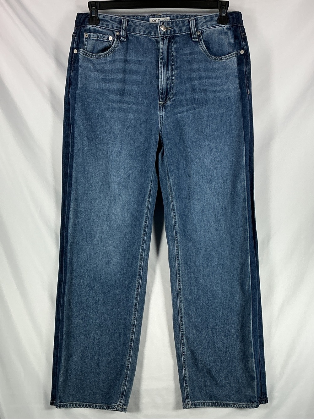 Oat New York Two-Tone Denim Straight-Leg Jeans